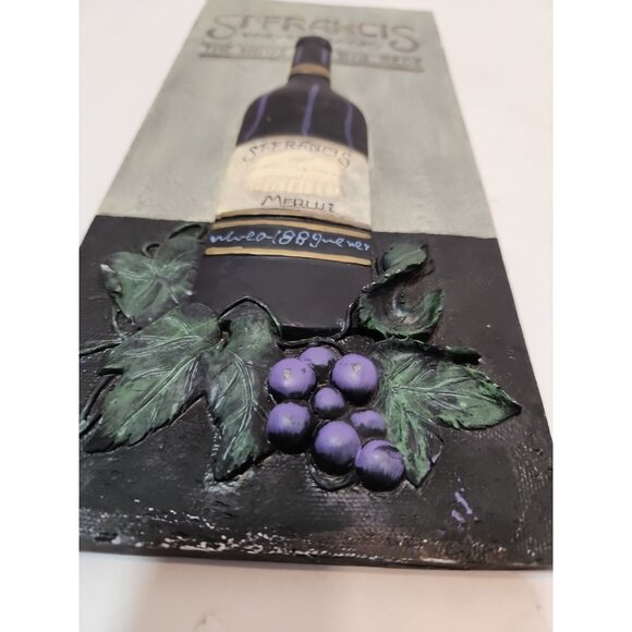 Ceramic 3D Wine Bottle Wall Decor St Martins & St Francis Yellow Black Purple - Picture 12 of 14